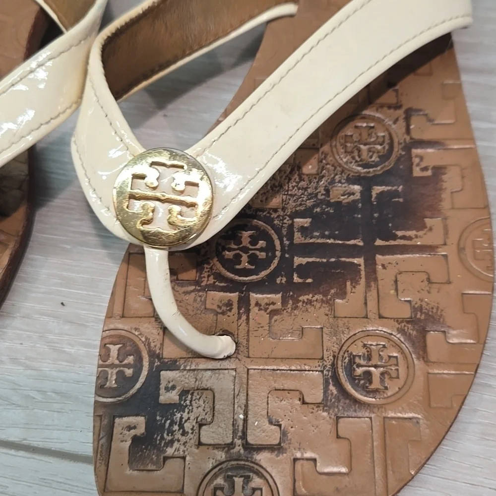 Tory Burch Women's Thong T Strap  Sandals Slide Flats Shoes Sz 8M